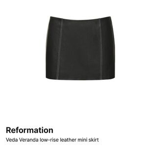veda reformation mini leather skirt